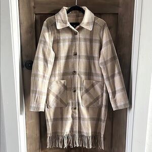 7 for all mankind Plaid Fringe Coat